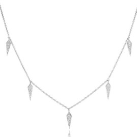 18ct White Gold Diamond Necklace - 0.08ct