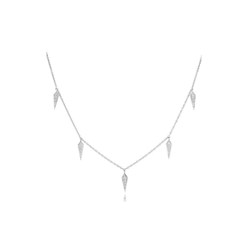 18ct White Gold Diamond Necklace - 0.08ct