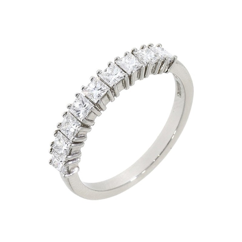 Platinum Princess Cut Diamond Eternity Ring - 0.91cts