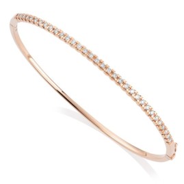 18ct Rose Gold Diamond Bangle - 0.48cts