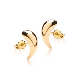 9ct Yellow Gold Domed Comma Earrings - Macintyres of Edinburgh