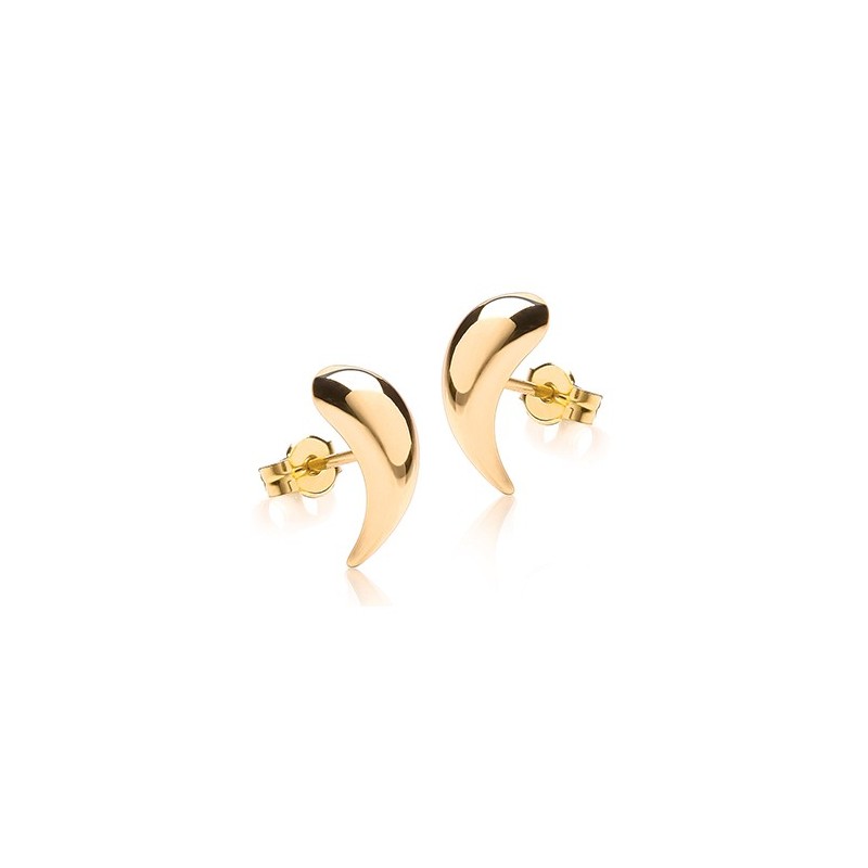 9ct Yellow Gold Domed Comma Earrings - Macintyres of Edinburgh