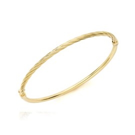 9ct Gold Large Twist Bangle