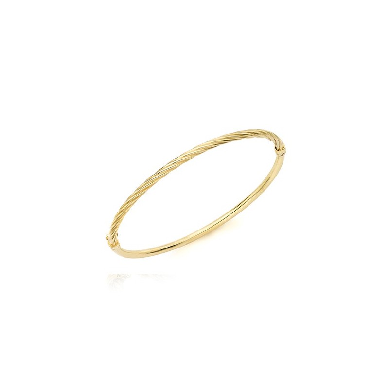 9ct Gold Large Twist Bangle