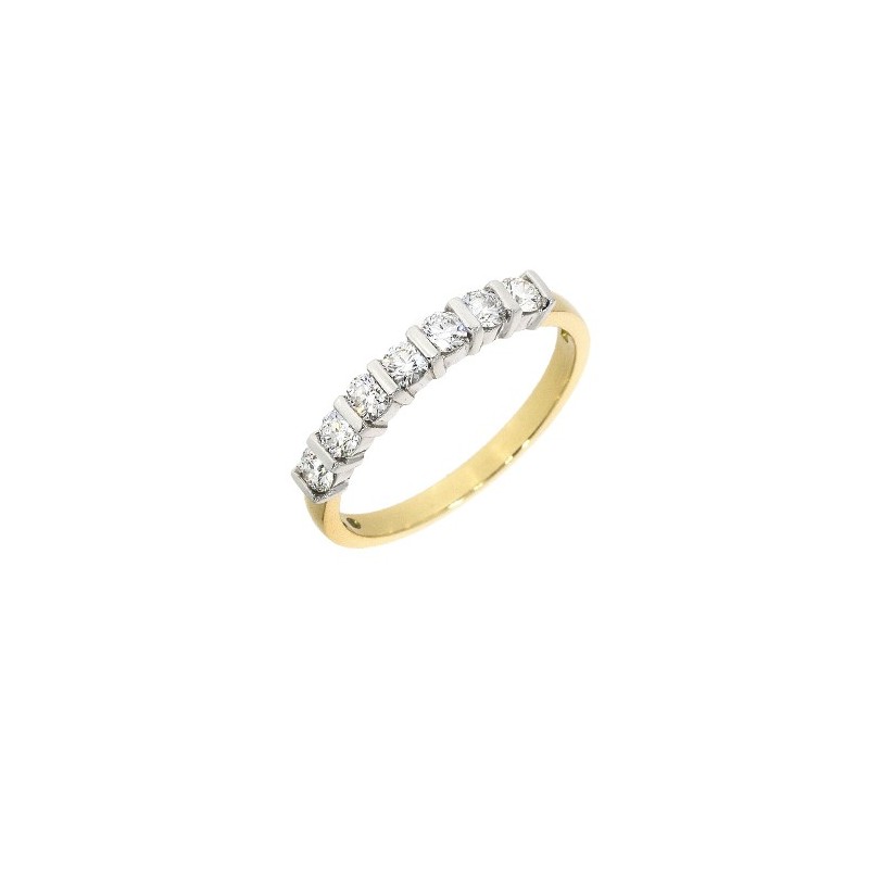 18ct Gold 7 Stone Diamond Eternity Ring - 0.49cts