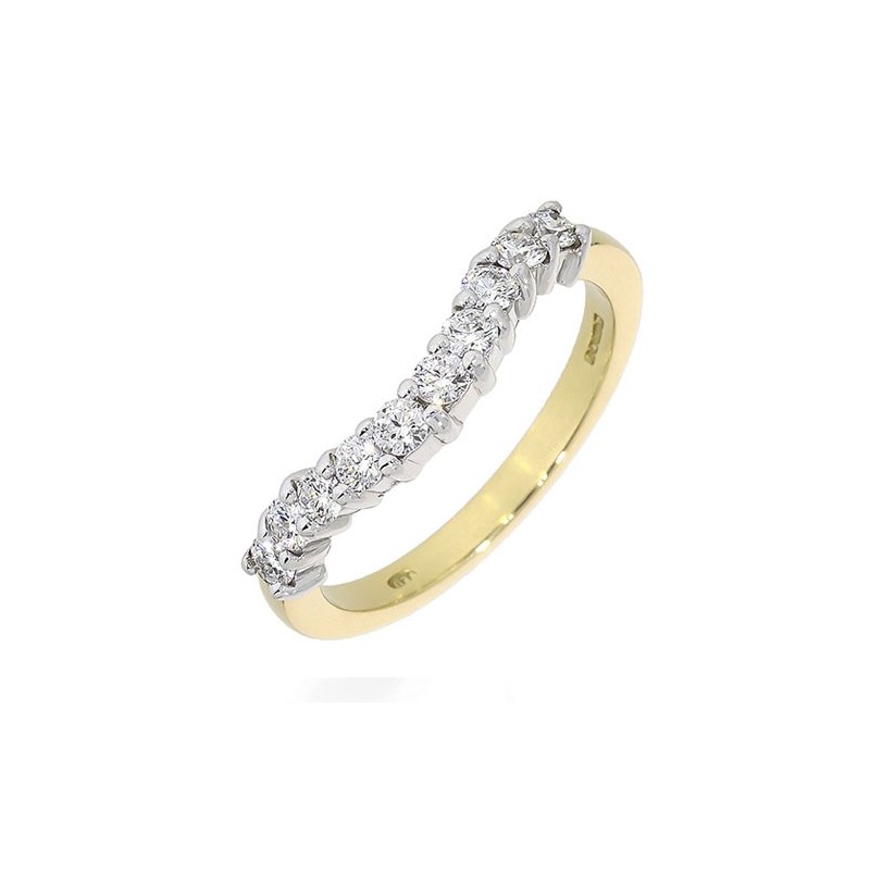 18ct Gold Shaped 10st Diamond Ring - 0.43ct