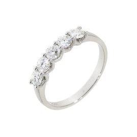 Platinum 5 stone Diamond Eternity Ring - 0.75cts