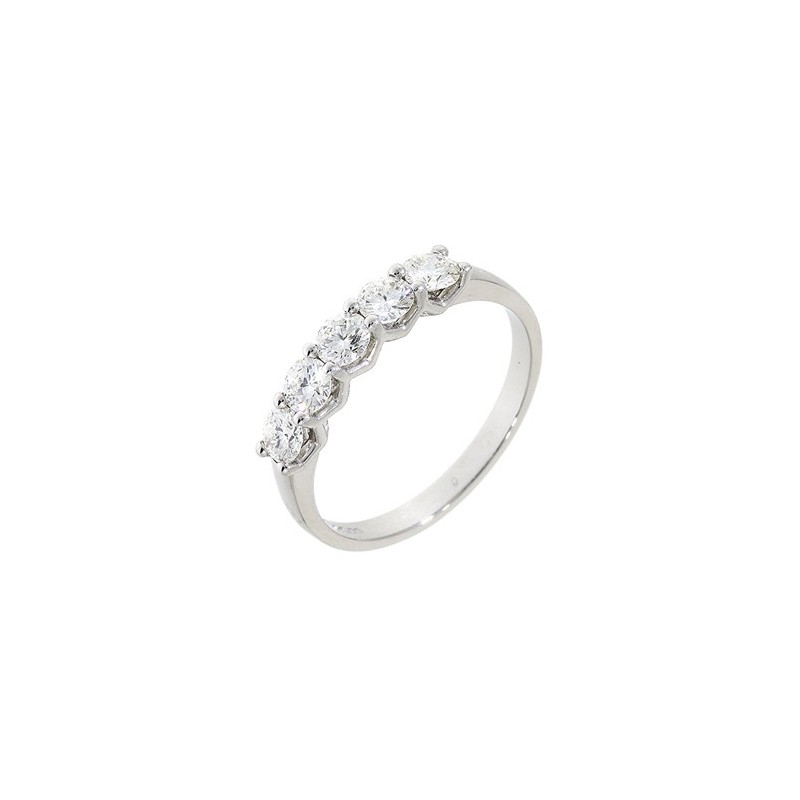 Platinum 5 stone Diamond Eternity Ring - 0.75cts