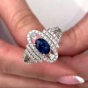 Contemporary Sapphire & Diamond Dress Ring | Macintyres of Edinburgh