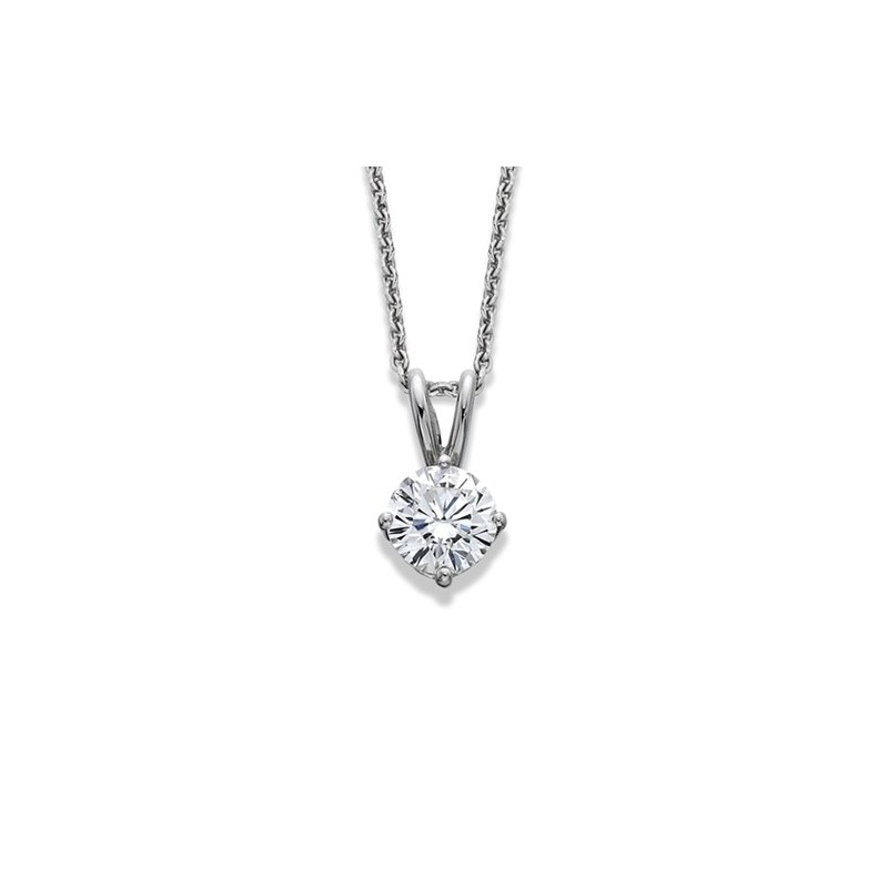 18ct White Gold Diamond Solitaire Pendant - 0.60cts F/SI1