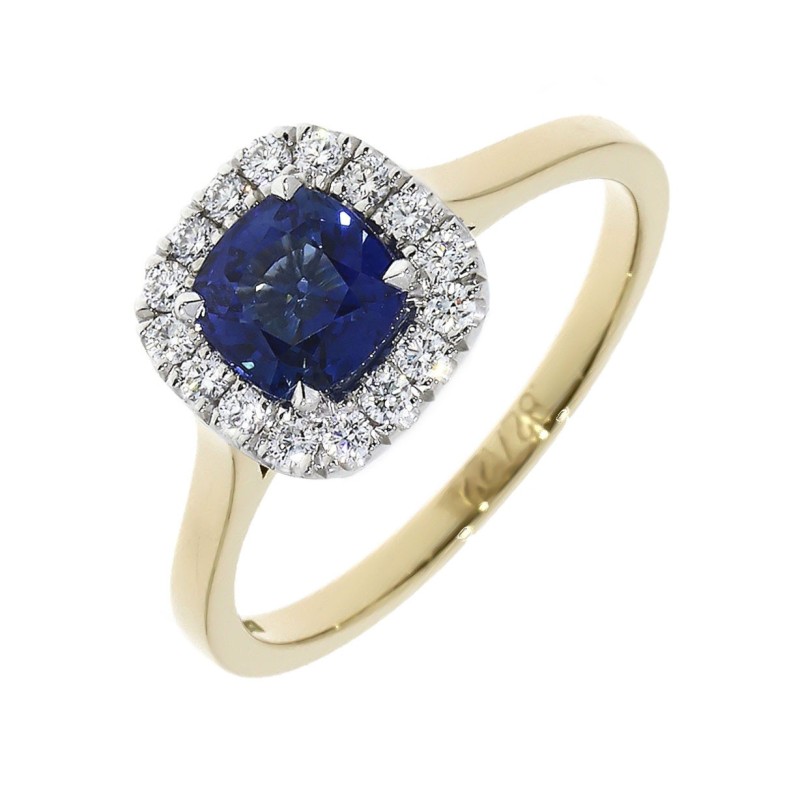 Gold & Platinum Sapphire Cluster Ring - Macintyres of Edinburgh