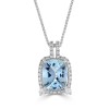 Large 3.06 carat Blue Topaz & Diamond Pendant | Macintyres of Edinburgh