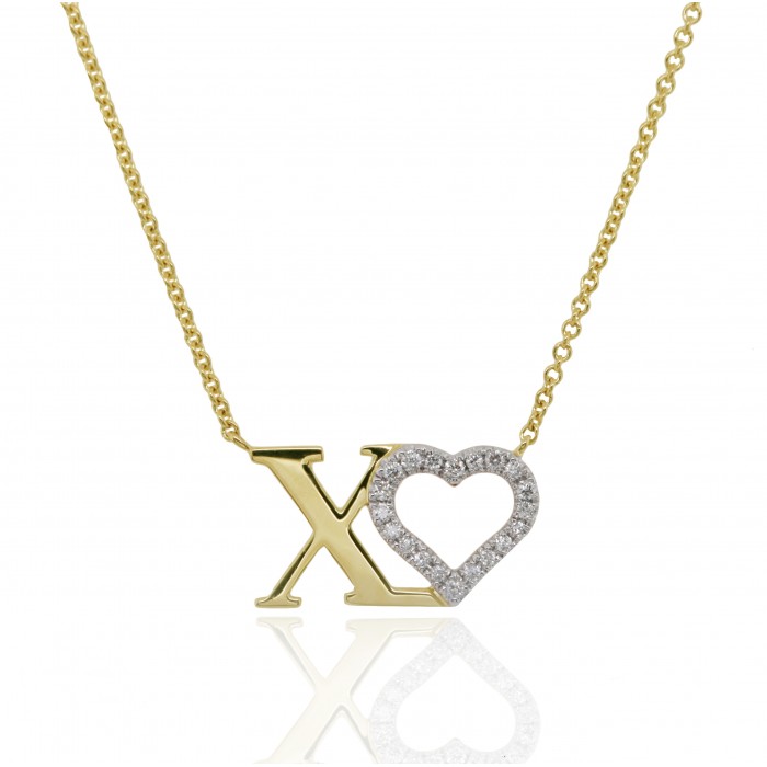 Diamond XO Necklace Gold