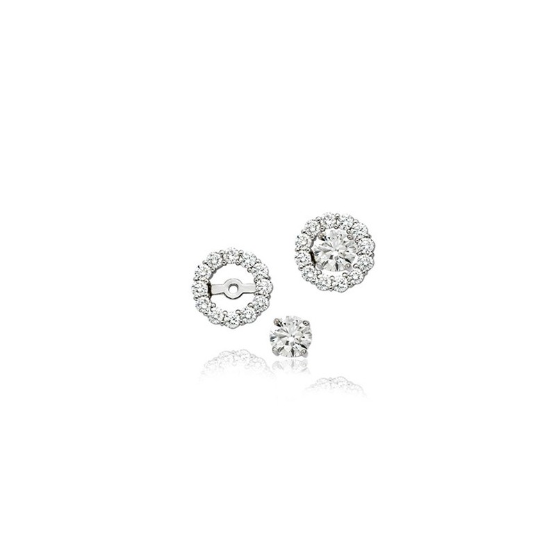 18ct White Gold Diamond Earring Jackets - 0.95ct