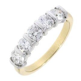 18ct Gold 1.21ct 5 Stone Diamond Eternity Ring