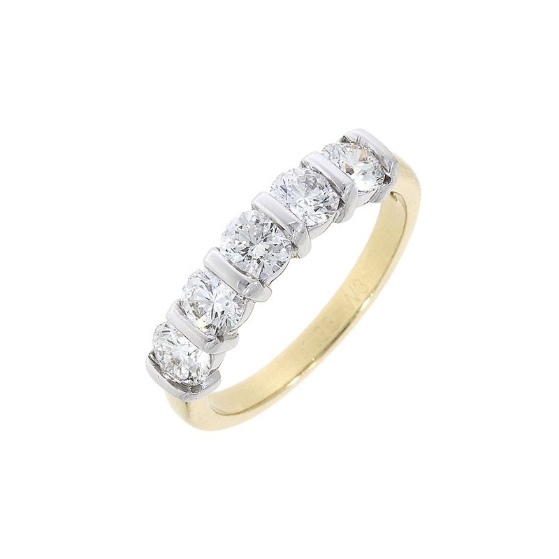 18ct Gold 1.21ct 5 Stone Diamond Eternity Ring