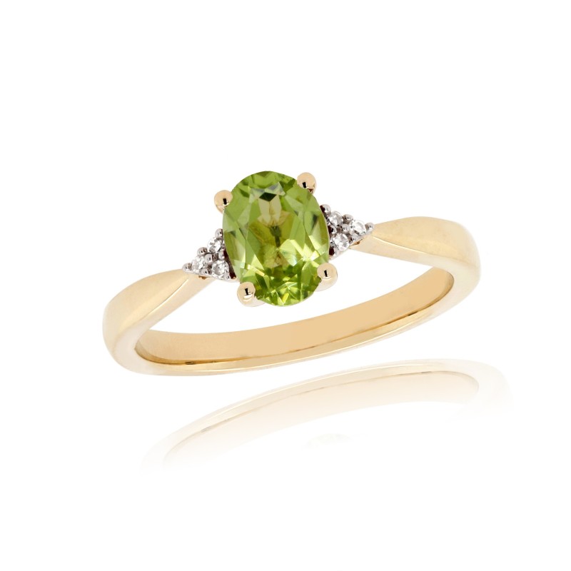 Gold Peridot & Diamond Ring - Macintyres of Edinburgh