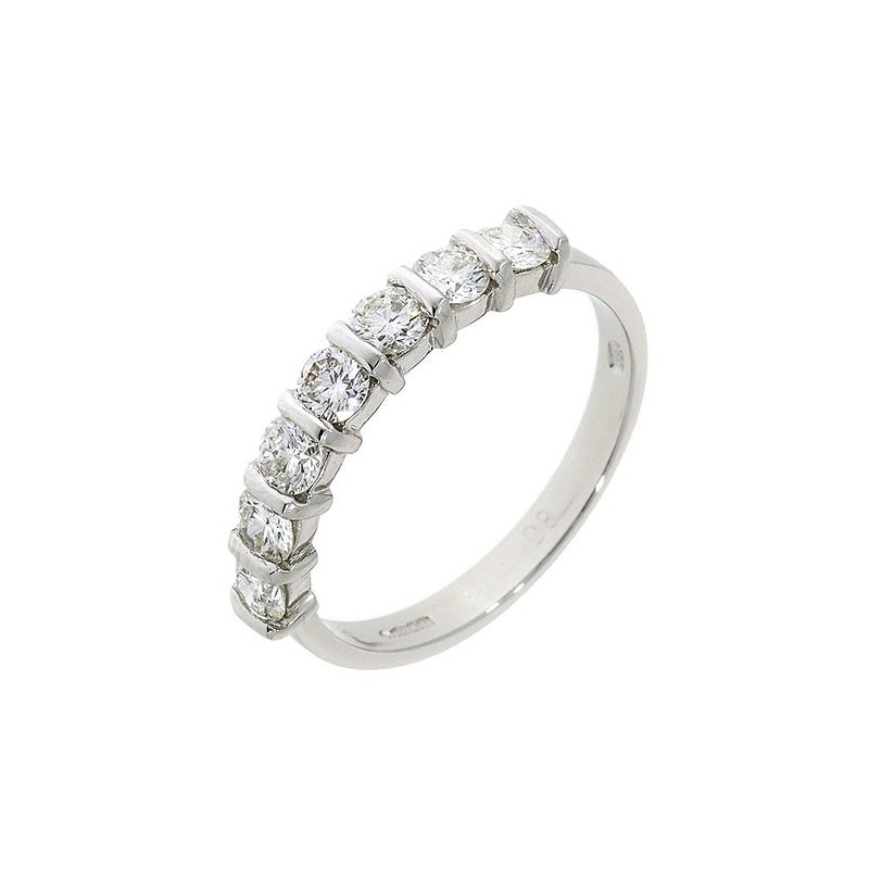 Platinum 7 Stone Diamond Eternity Ring 0.84cts