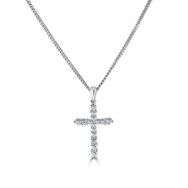 18ct White Gold Diamond Cross - Macintyres of Edinburgh