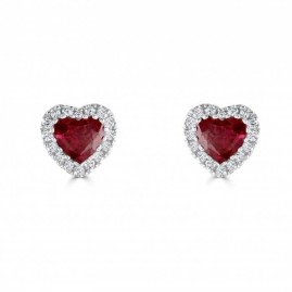 Diamond & Ruby Heart Earrings | Macintyres of Edinburgh