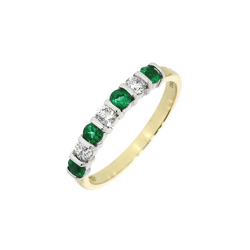 Diamond & Emerald Eternity Ring 18ct Gold | Macintyres of Edinburgh