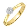 18ct Gold Solitaire-style Diamond Cluster Ring - 0.16ct