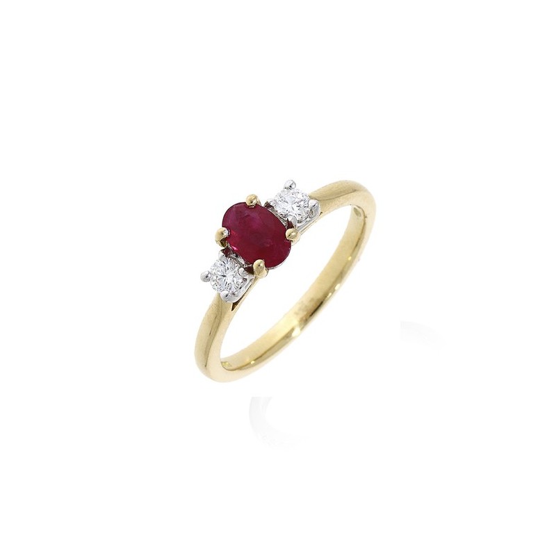 18ct Gold Ruby & Diamond Ring - R 0.80 D 0.26