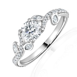 Platinum Fancy Diamond Solitaire Ring  E/VS2