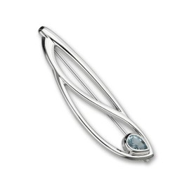 Ortak Retreat Aqua Silver Brooch - CB130