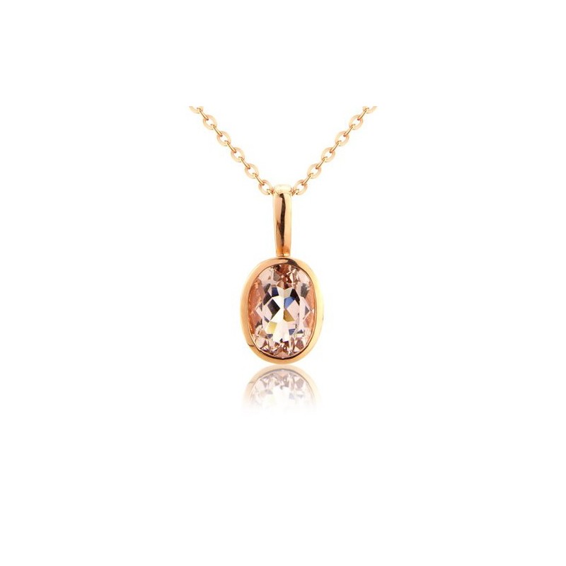 9ct Rose Gold Morganite Pendant