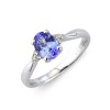 9ct White Gold Tanzanite & Diamond Ring