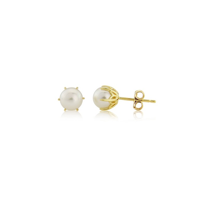 9ct Gold 6mm Cultured Pearl Stud Earrings - Save £95 off high street price