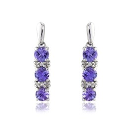 Tanzanite & Diamond Drop Earrings - Macintyres of Edinburgh