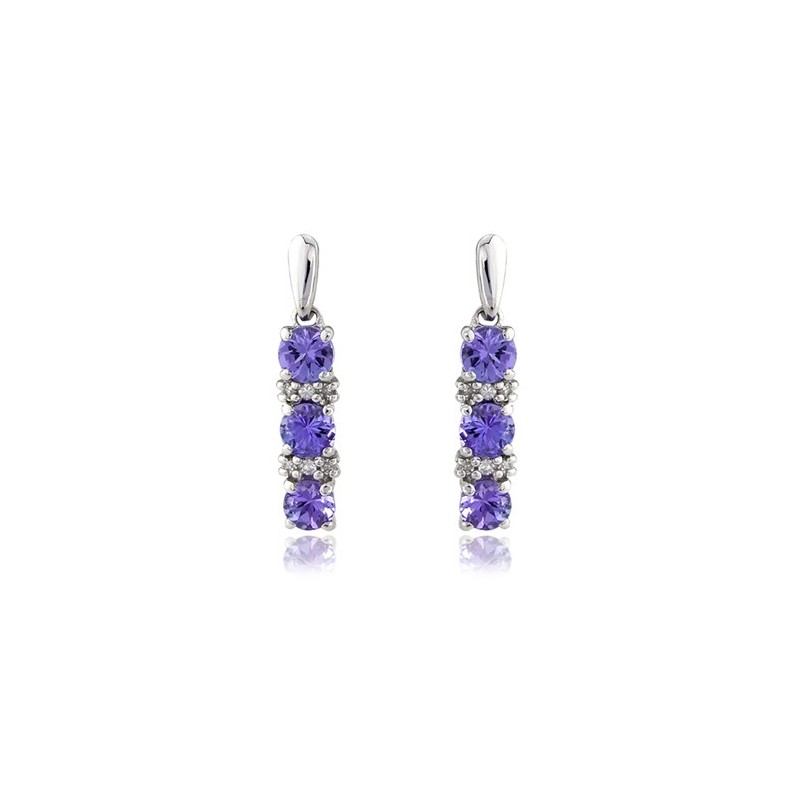 Tanzanite & Diamond Drop Earrings - Macintyres of Edinburgh