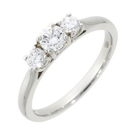 Platinum 3 Stone Diamond Ring - 0.50ct