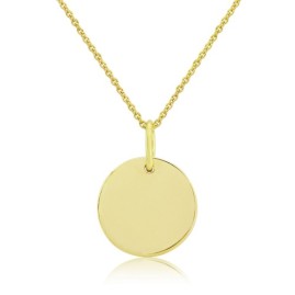 9ct Gold Plain Engravable Disc with Chain