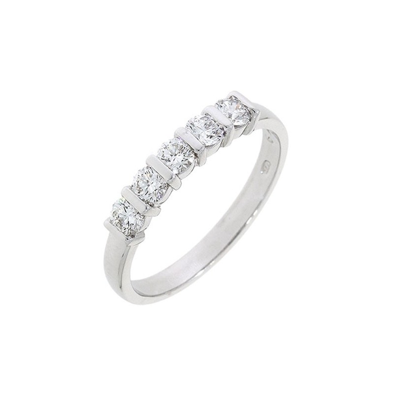 Platinum 5st Bar Set Diamond Eternity Ring - 0.60ct