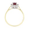 18ct Gold Ruby & Diamond Cluster Ring R 0.60 D 0.12ct