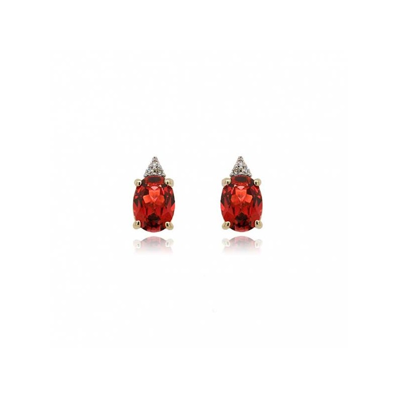 Diamond & Garnet Earrings | January Birthstone Earrings