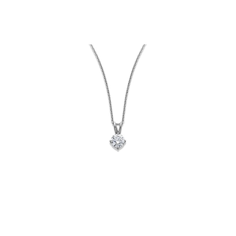 0.18ct Diamond Solitaire Pendant 18ct White Gold