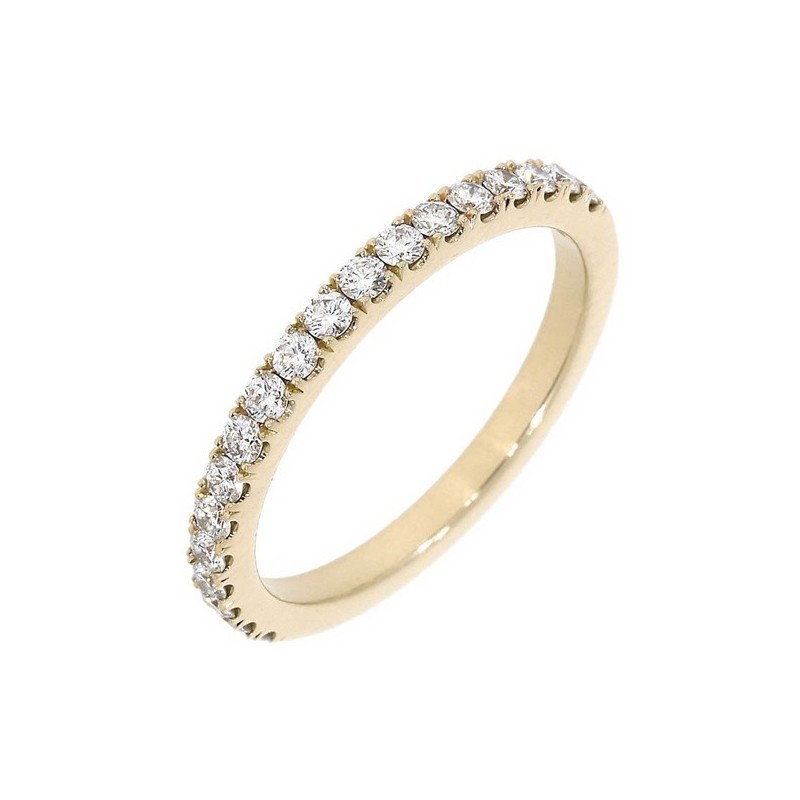 18ct Gold Castle Set Diamond Band - 0.41ct