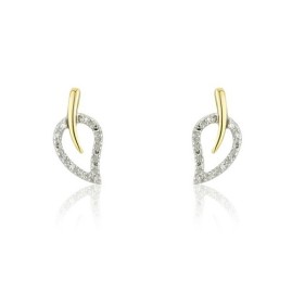 9ct Gold Diamond Leaf Stud Earrings - Macintyres of Edinburgh