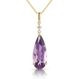 Pear Shaped Amethyst Gold Pendant - Macintyres of Edinburgh