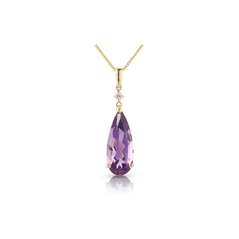 Pear Shaped Amethyst Gold Pendant - Macintyres of Edinburgh