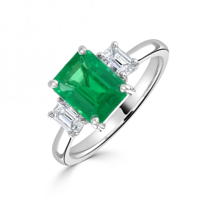 Platinum And 18Kt Yellow Gold Emerald Ring