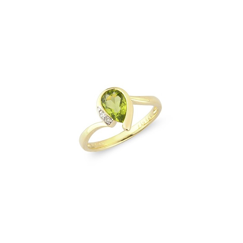 9ct Gold Pear Shape Peridot Ring - Macintyres of Edinburgh