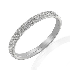 Platinum Two Row 0.33ct Diamond Wedding Band - Macintyres of Edinburgh