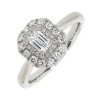 Platinum Emerald Cut Diamond Halo Ring - 0.30ct + 0.40ct F/VS2