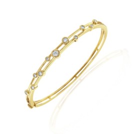 18ct Gold Diamond Bubbles Bangle - Macintyres of Edinburgh