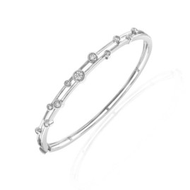 18ct White Gold Diamond Bubbles Bangle - Macintyres of Edinburgh